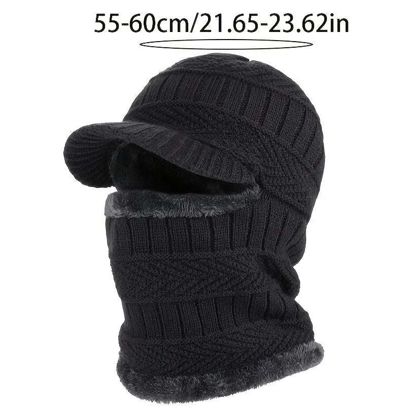 1pc Men's Thermal Fleece-Lined Ski Hat, Ear Flap Cap for Winter Cycling, Outdoor Sports Warm Beanie, Perfect for Christmas Oasis Select