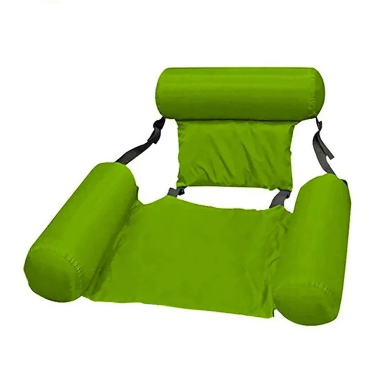 1pc Inflatable Swimming Hammock, Floating Lounge Chair Air Mattress for Pool, Adult Water Float Mat Toy Floating Island, Pool Oasis Select green