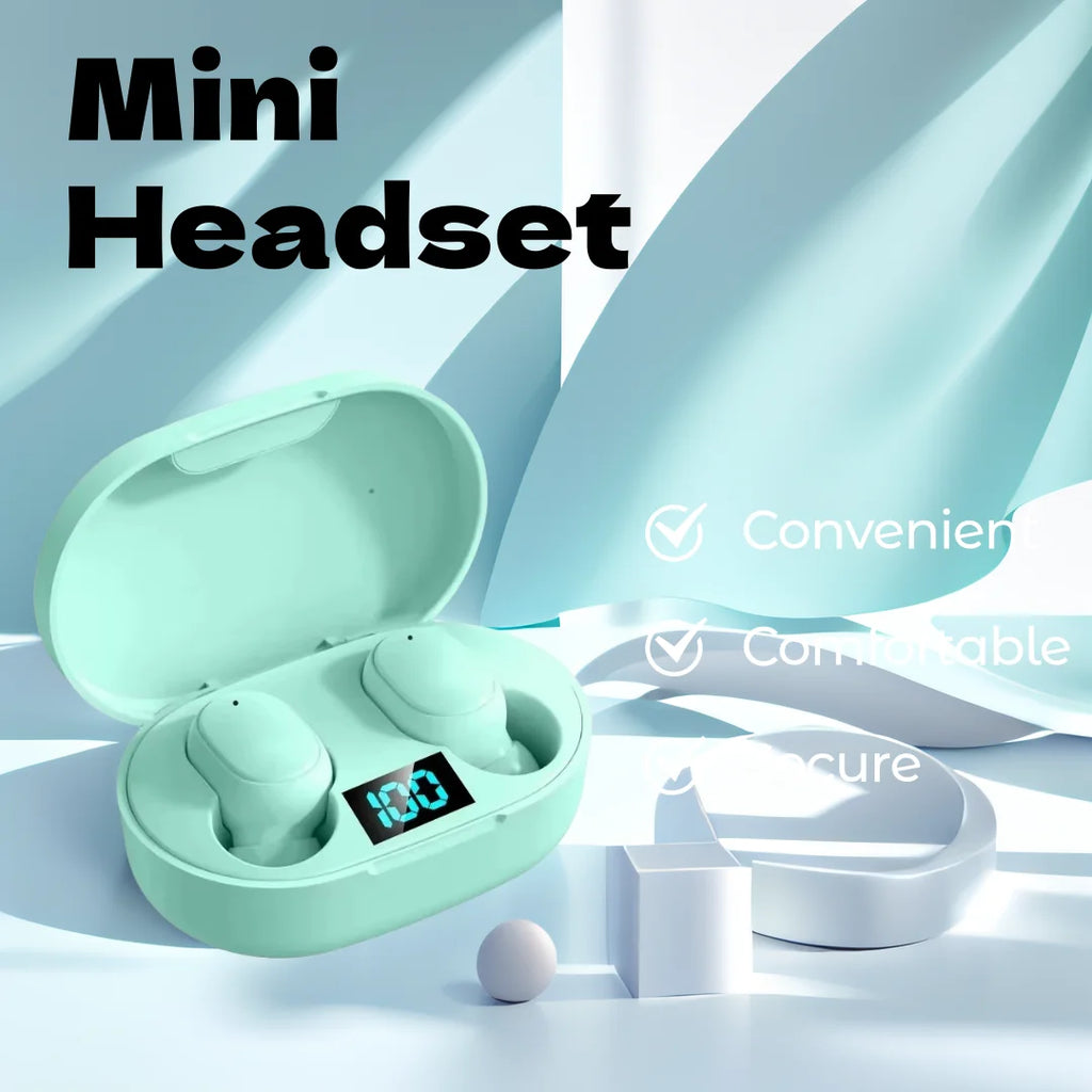 TWS Wireless Bluetooth Headset Bluetooth Earphones Wireless Bluetooth Headset Sport Headphones LED Earbuds with Mic Oasis Select Green