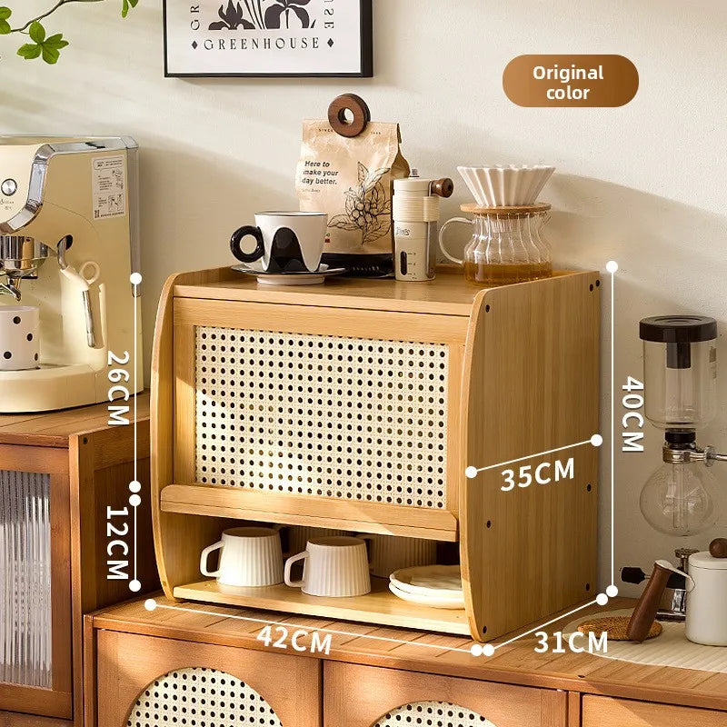 Kitchen dust tea set coffee cup storage cabinet Japanese kitchen desktop sundries cosmetics storage box dust bowl Oasis Select primary color