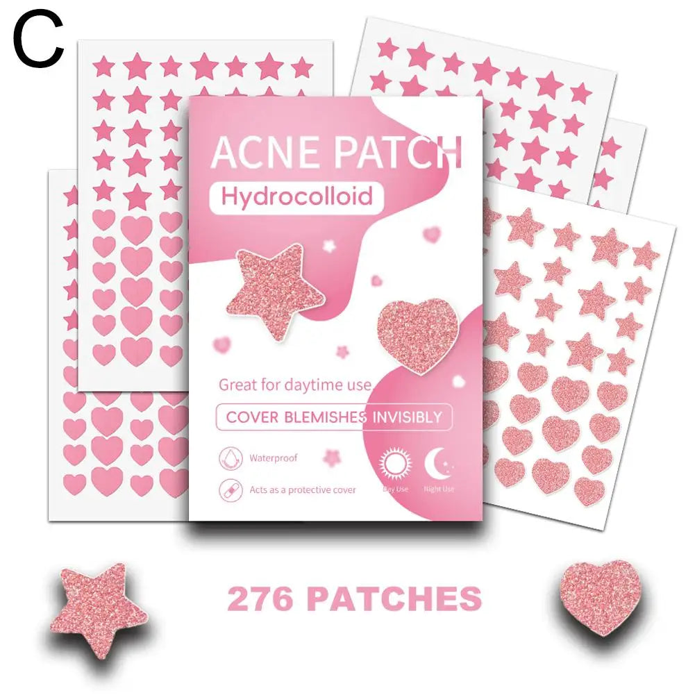 Cute Colorful Stars Pimple Patches Acne Patch For Zits And Blemishes, Invisible Spot Stickers For Face And Skin Protection Tool Oasis Select C-276pcs