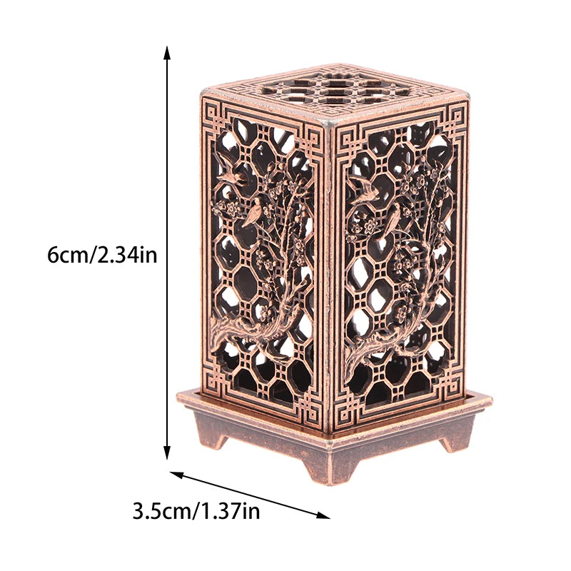 Alloy Censer Incense Holder Square Vertical Incense Burner Indoor Aromatherapy Home Ornament Chinese Incense Burners Oasis Select