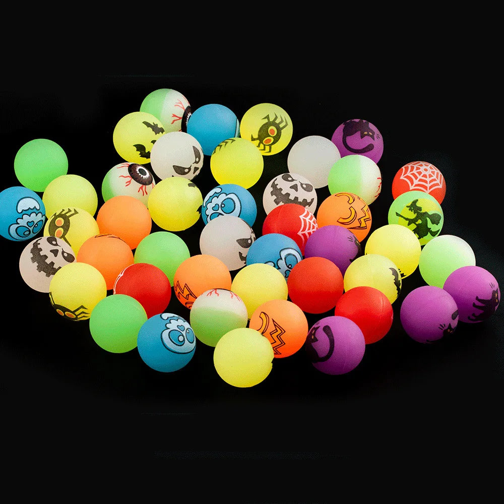10Pcs Halloween Luminous Bouncy Ball Pumpkin Witch Rubber Ball Toys for Kids Birthday Party Favos Halloween Party Decoration Oasis Select