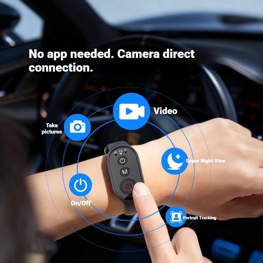 50M Bluetooth Remote for DJI, Insta360 & GoPro | Wristband