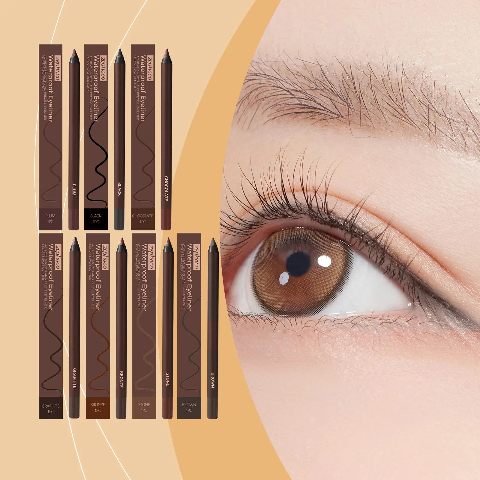 Waterproof Eyeliner Pen Colorfast Long Lasting Anti Smudge Quick Drying Sweat Resistant Smooth Portable Eye Liner Pen Eye Makeup Oasis Select