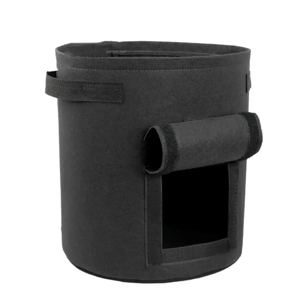 Multi-purpose Thicken Plant Grow Bags Access Flap Harvest Window Potato Pot Aeration Handles Vegetables Planter Tub Outdoor Oasis Select Black-4 Gallon