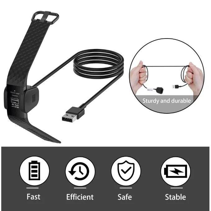 USB Charger Cable for Fitbit Charge 4 – Dock Adapter Fitness Tracker Charger Oasis Select