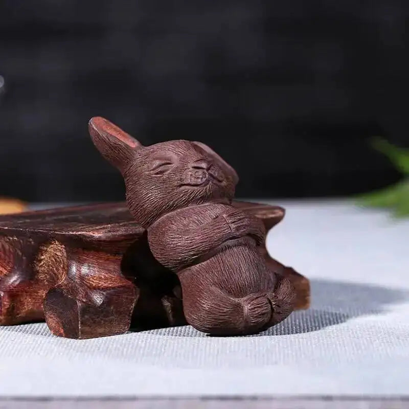Purple Sand Tea Pet Rabbit Grooming Zodiac Cute Rabbit Pen Holder Sculpture Ornaments Tea Play Oasis Select 1