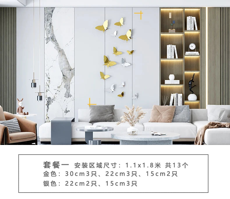 TV Background Wall Sofa Decoration Room Wall Decoration Butterfly Wall Creative Decoration Pendant Decor Aesthetic Oasis Select Package 1