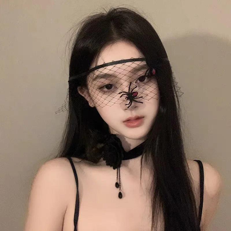 Retro Lace Half Face Mask | Gothic Masquerade Costume Prop