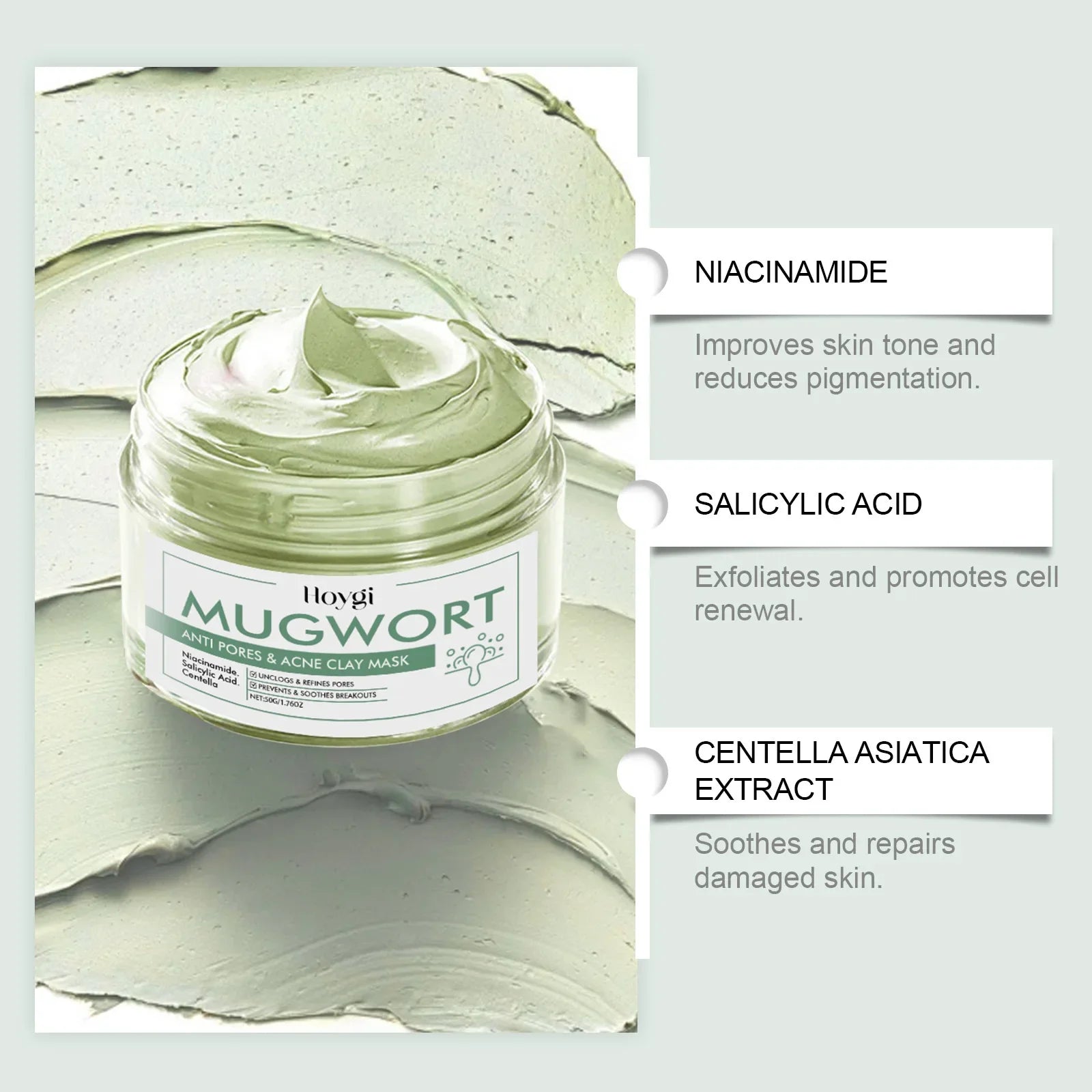 Hoygi Clay Mud Mask – Acne, Pores & Blackhead Remover Clay Mud Face Mask Oasis Select