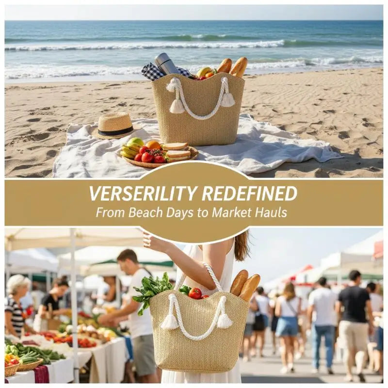 Personalized Leisure Commuter Tote Bag Summer Fashion Simple Shoulder Bag Trend Large Capacity Handbag Oasis Select