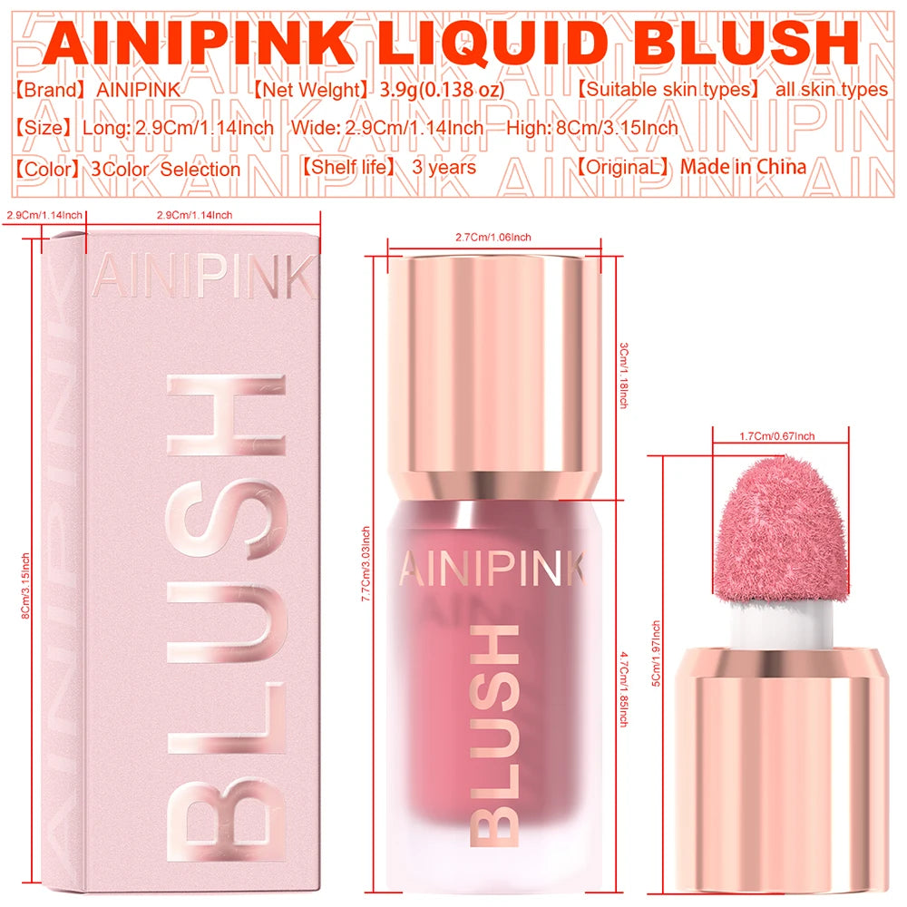 Matte Liquid Blush Waterproof High Pigmented Smooth Non-Sticky Peach Pink Coral Daily Makeup Multi-use Blushing Glow Christmas Oasis Select