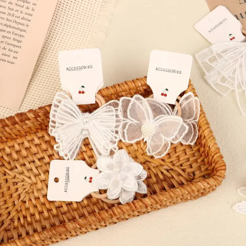 10-Pack Lace Butterfly Bow Hair Ties for Girls | Cute Set Girls Hair Accessories Oasis Select
