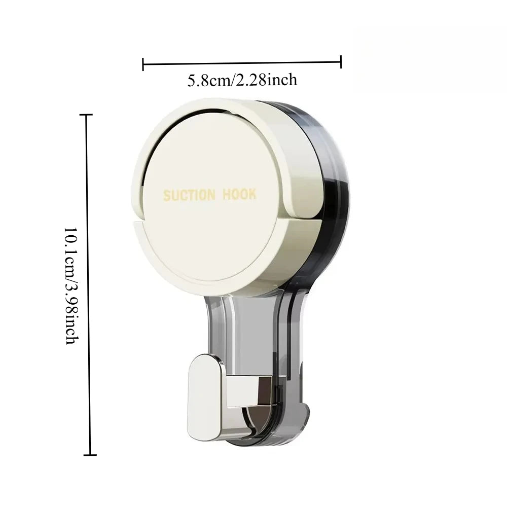 1pcs No-Drill Traceless Suction Hooks Strong Hold Vacuum Wall Hanger Waterproof Hook for Bathroom Kitchen Toilet Decor Oasis Select White