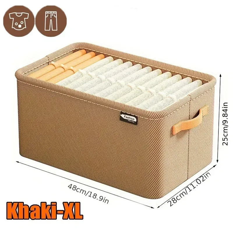 Thicken Clothes Organizer Pants Sweater Storage Cabinets Drawers Organizer Jeans Storage Box Wardrobe Clothes Storage Organizers Oasis Select Khaki XL 1PC