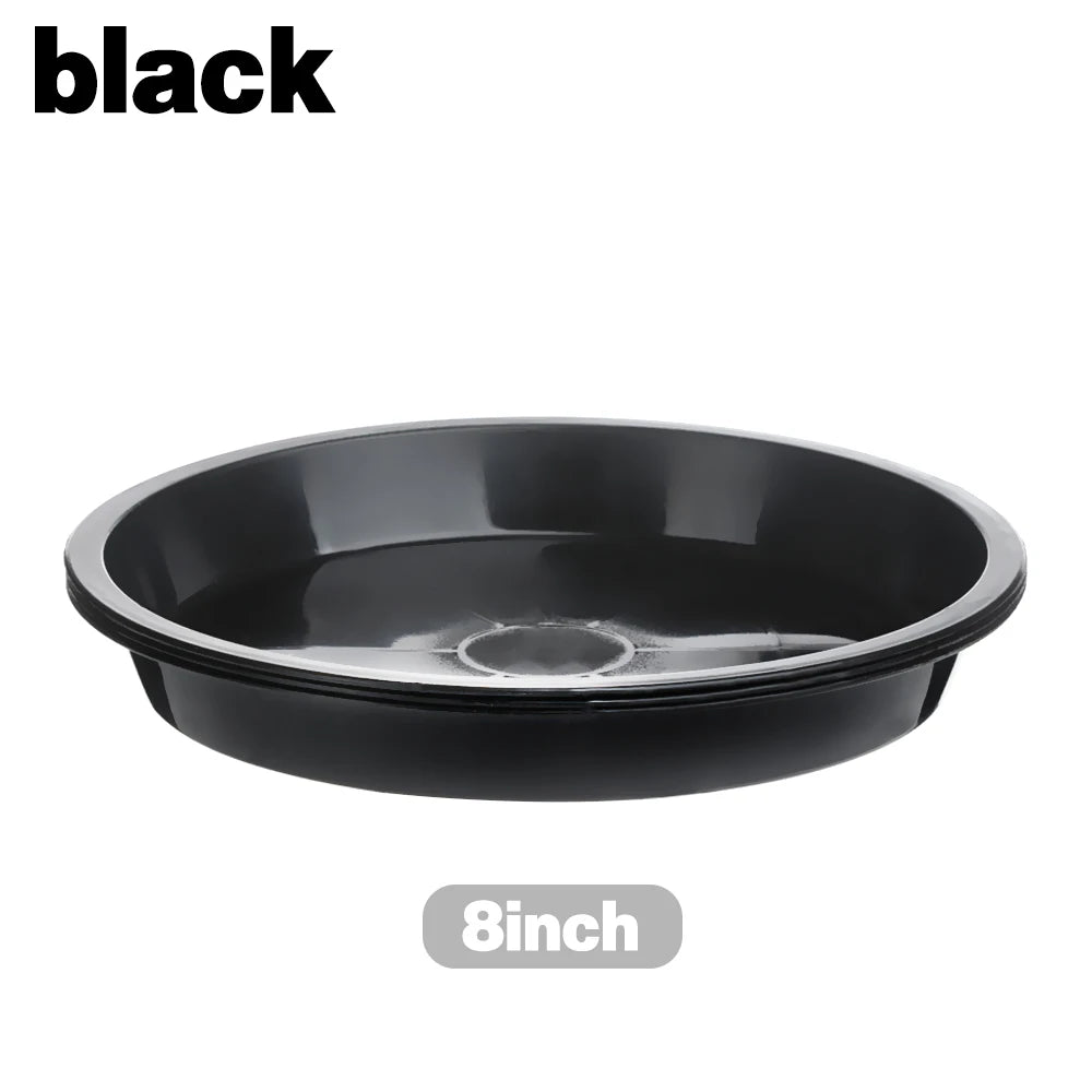3Pcs Round Shaped Plant Trays Durable Plastic Drip Trays Heavy Duty Tray Saucers Red White Black Indoor Outdoor Flower Pot Oasis Select black-8inch