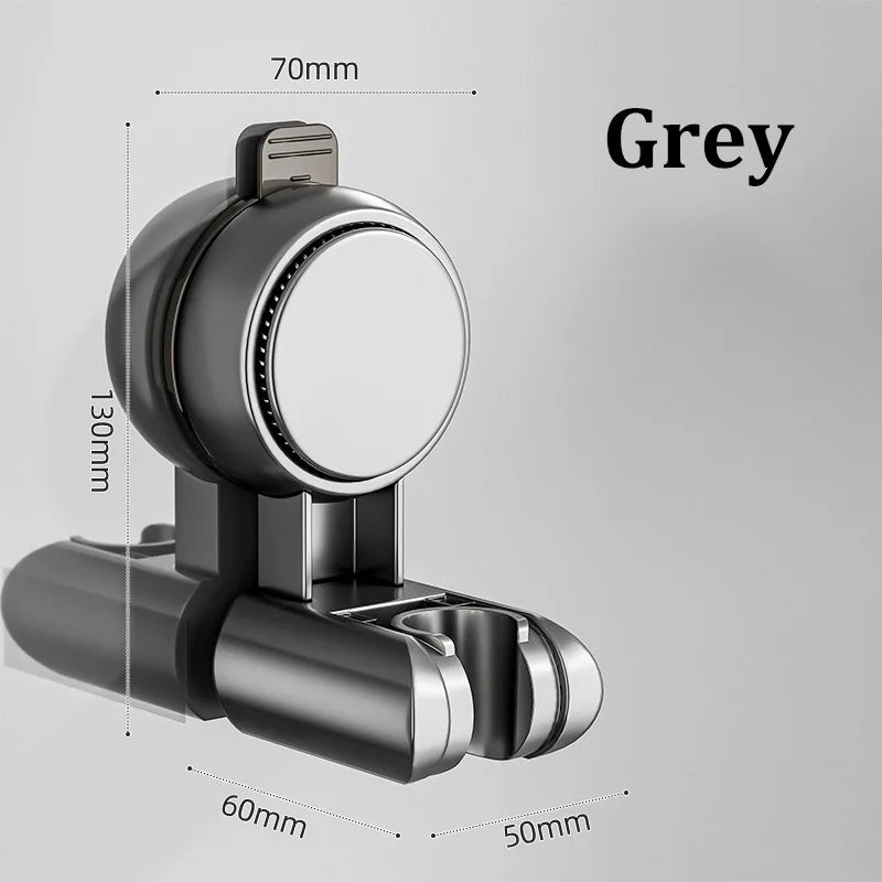 Punch-free Suction Cup Shower Bracket Fixing Artifact Removable and Adjustable Bathroom Shower Rack Shower Head Accessories Oasis Select Grey-1pcs