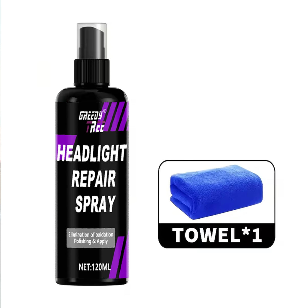 Ceramic Headlight Restoration Spray Kit 4.05oz – Removes Yellowing