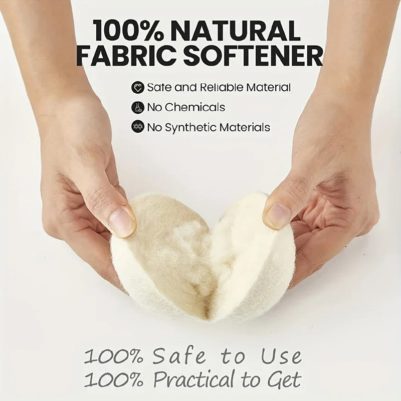 3/6-Pack Wool Dryer Balls Handmade Drying Balls Dryer Reusable Natural Fabric Softener Reduce Wrinkles and Decrease Drying Time