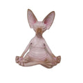 Meditating Hairless Cat Figurine Yoga Sphynx Animal Statue Relax Style Mini Ornament for Desk Living Room Decoration Oasis Select pink - 8cm