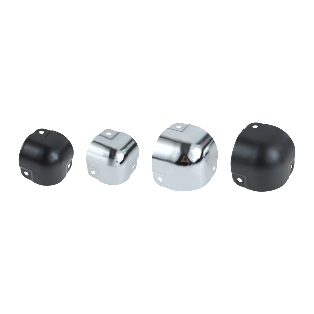4pcs/set Black Metal Protectors Square Edging Bowl-shaped Box Corner Round Wrapping Flight Case Luggage Aluminum Toolbox 26/29mm Oasis Select