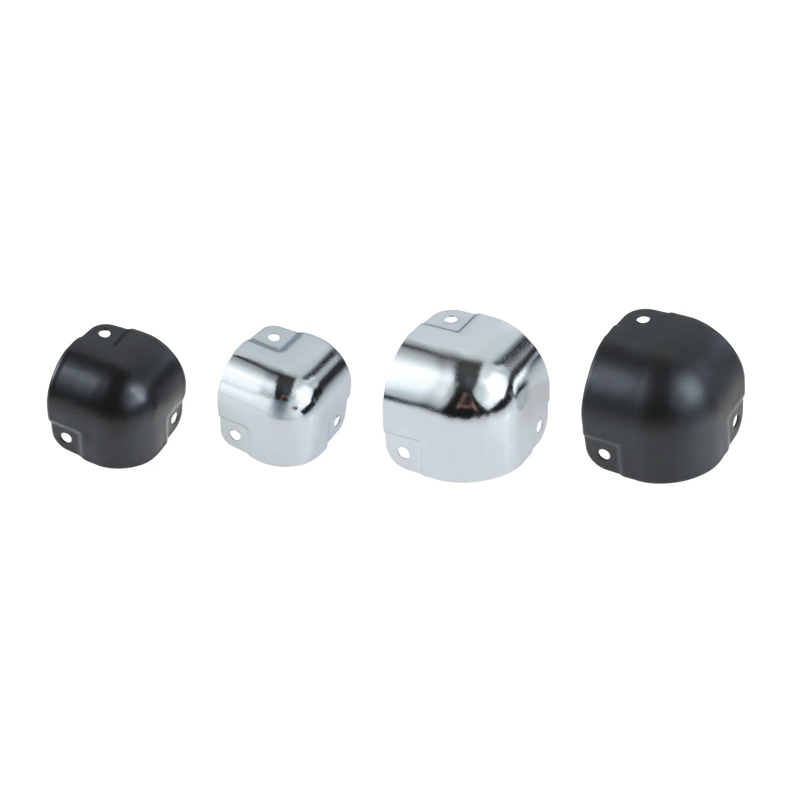 4pcs/set Black Metal Protectors Square Edging Bowl-shaped Box Corner Round Wrapping Flight Case Luggage Aluminum Toolbox 26/29mm Oasis Select