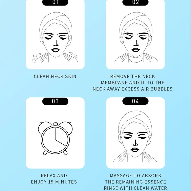 SADOER Hyaluronic Acid Collagen Neck Mask Firming Rejuvenating Brightening Moisturizing Neck Skin Care Oasis Select