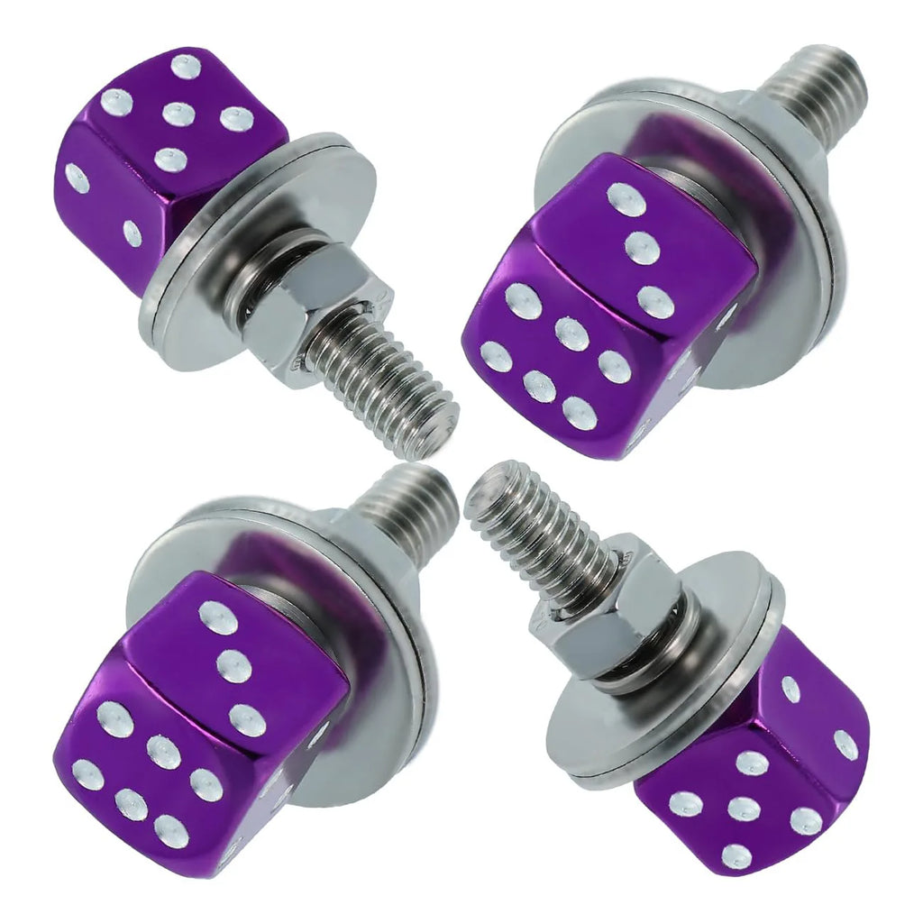 Dice card car license plate screw fastener set car license plate bolt decoration stainless steel aluminum alloy Oasis Select 4pcs 1