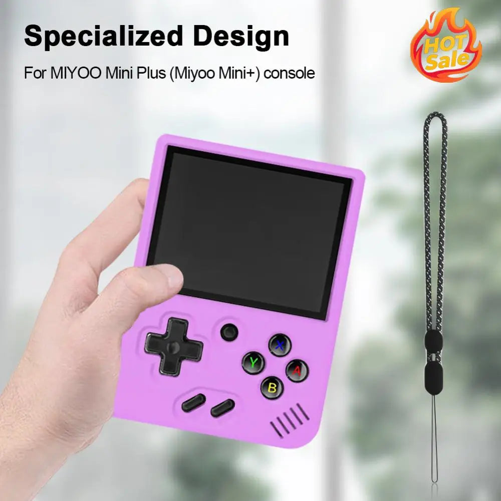 Silicone Shockproof Game Console Cover Protective Cover Anti-Scratch Soft Protective Skin Cover with Lanyard for MIYOO MINI Plus Oasis Select