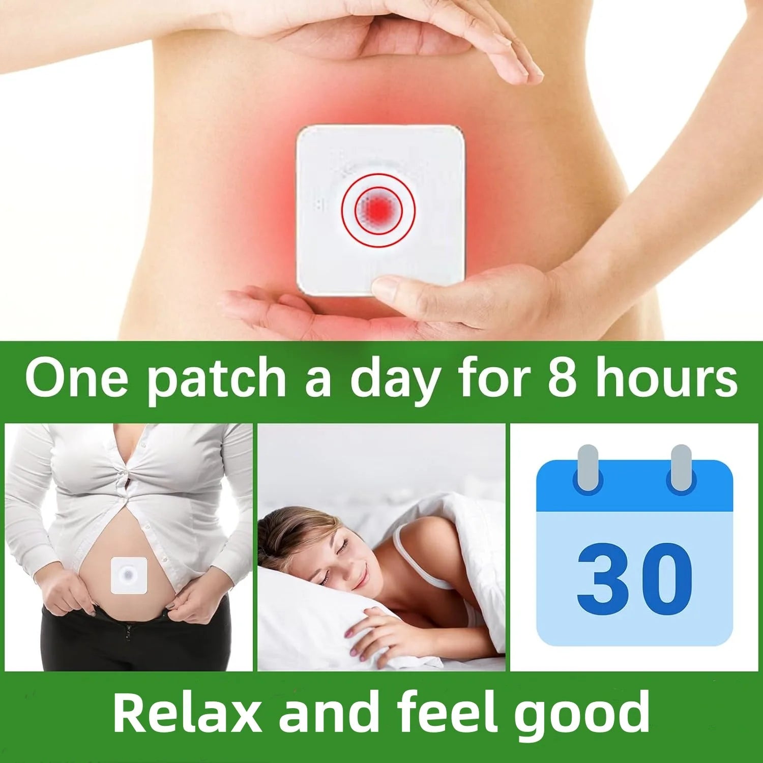 30/20/10 Abdominal Patch - Breathable, Sweatproof, Waterproof Body Care Patch - Natural Abdominal Patch for Abdominal Comfort Oasis Select