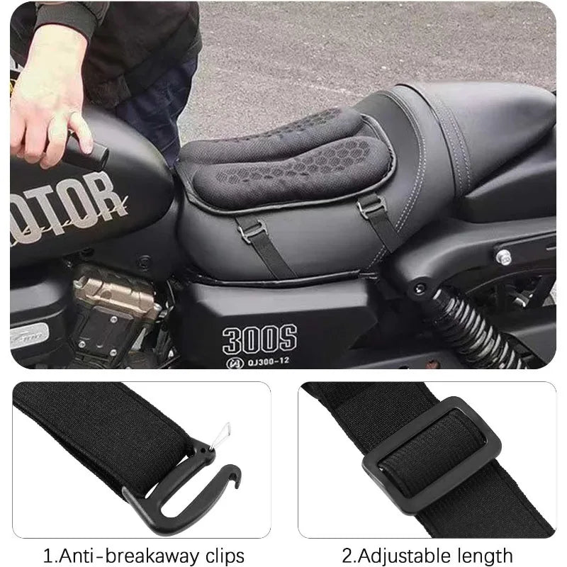 Motorcycle Seat Cushion 3D Honeycomb Anti-slip Motorcycle Gel Seat Cushion Moto Pressure Relief Ride Seat Pad Moto Accessories Oasis Select