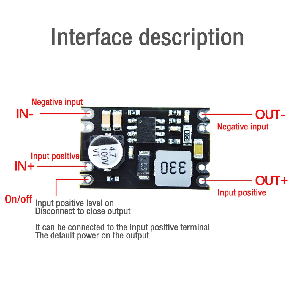 DC-DC Step Down Power Supply Module 2A DC 6-100V to 5V 9V 12V 24V Mini Buck Board Converter Multifunction High Voltage Regulator Oasis Select