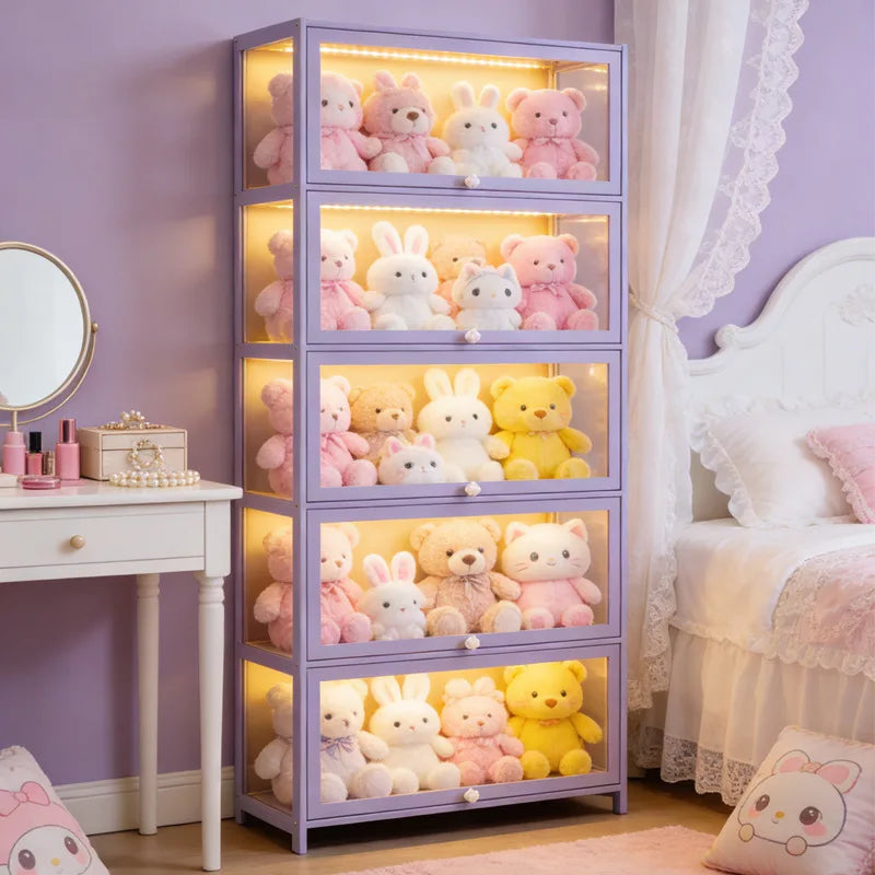 Doll Storage Doll Doll Display Cabinet Transparent Shelf Cotton Plush Display Box Doll Storage Cabinet Oasis Select