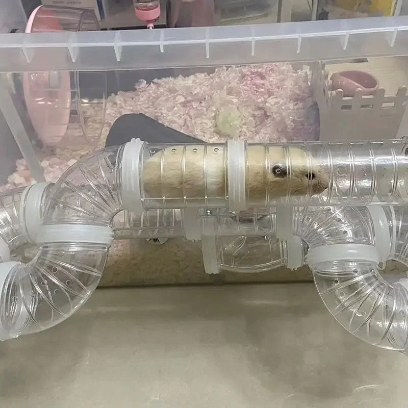 Hamster Maze Play Tube Kit Removable External Pipeline Tunnel DIY Cage Accessories for Small Rodent Activity Oasis Select