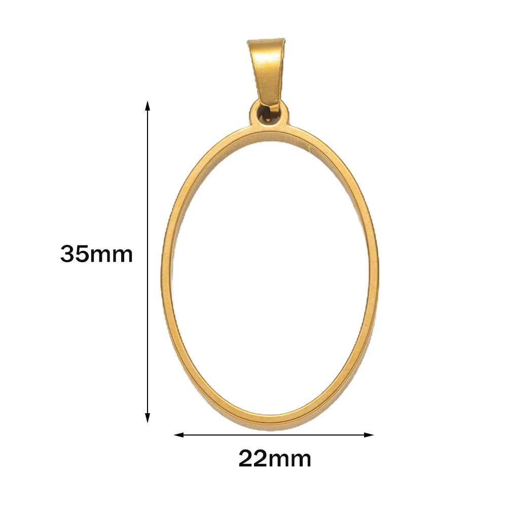 Stainless Steel Open Back Resin Molds Pendants Blanks Frame Hollow