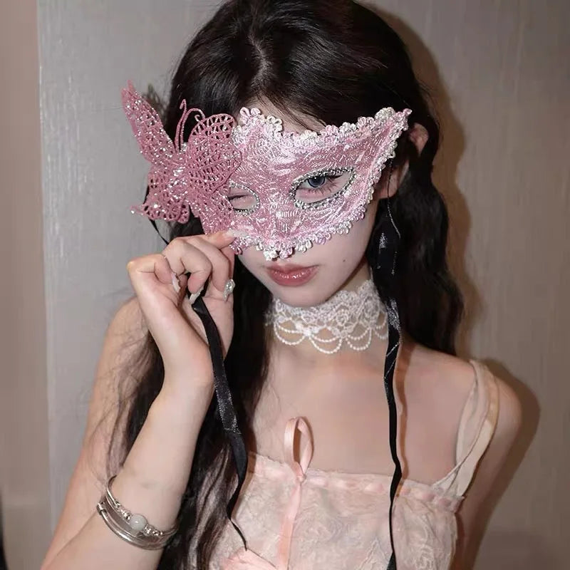 Holiday Masquerade Princess Mask for Women - Adult Party Half-Face Mask Classic Design Party Mask Masquerade Ball Mask Oasis Select B