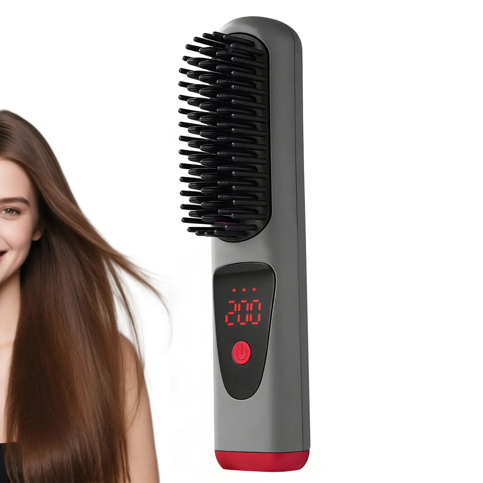 Cordless Ceramic Hair Straightener Brush – 4 Heat Levels & LED Hair Straightener Brush Oasis Select