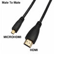 Micro HDMI-Compatible to HDMI Cable HDMI-compatible To Micro Audio Video Cable V1.4 1080p 1440p for HDTV PS3 XBOX 3D DVD cable Oasis Select black 0.5m