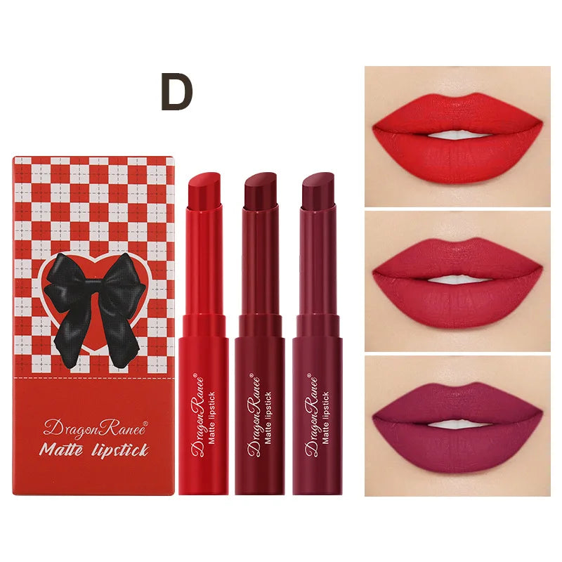 Dragon Ranee Matte Nude Lipstick Pencil Set – 3pc Waterproof