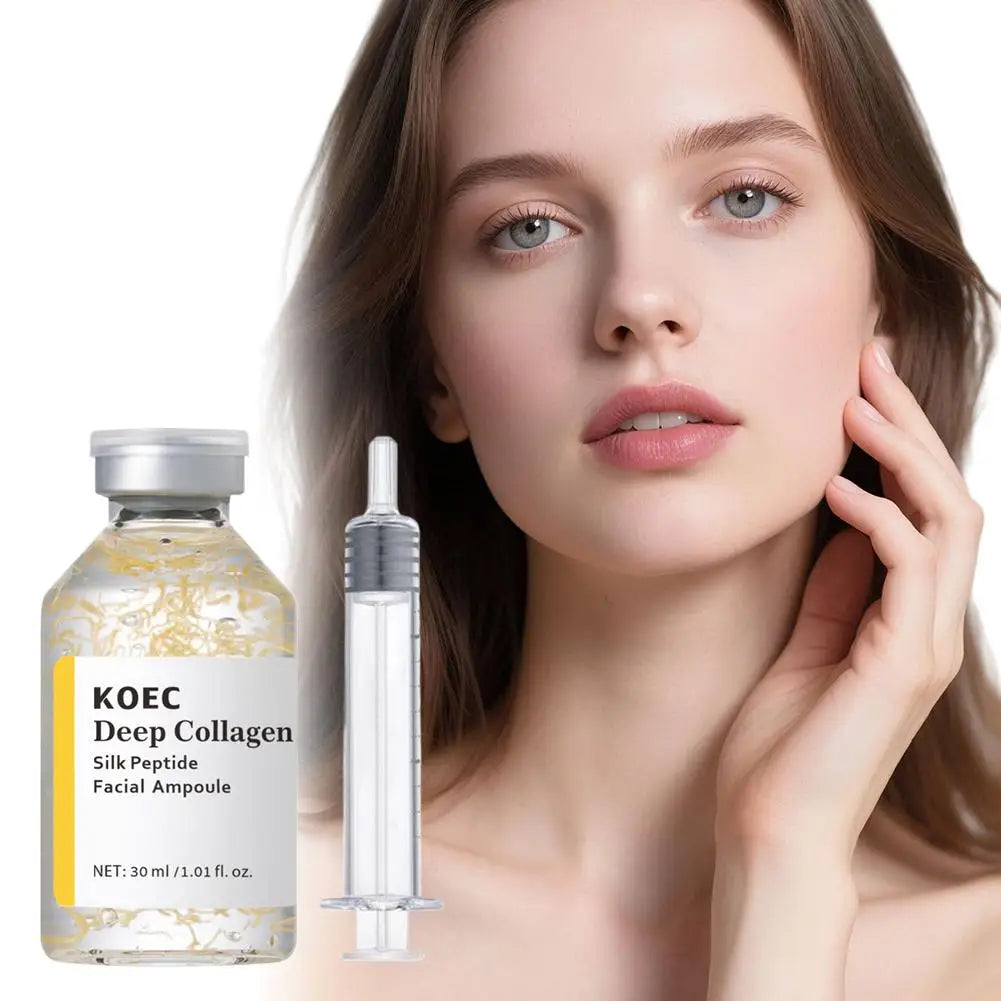 30ml KOEC Korean Collagen Silk Peptide Ampoule - Anti-Aging Intensive Lifting Firming Hydrating Glass Skin Face Serum Oasis Select