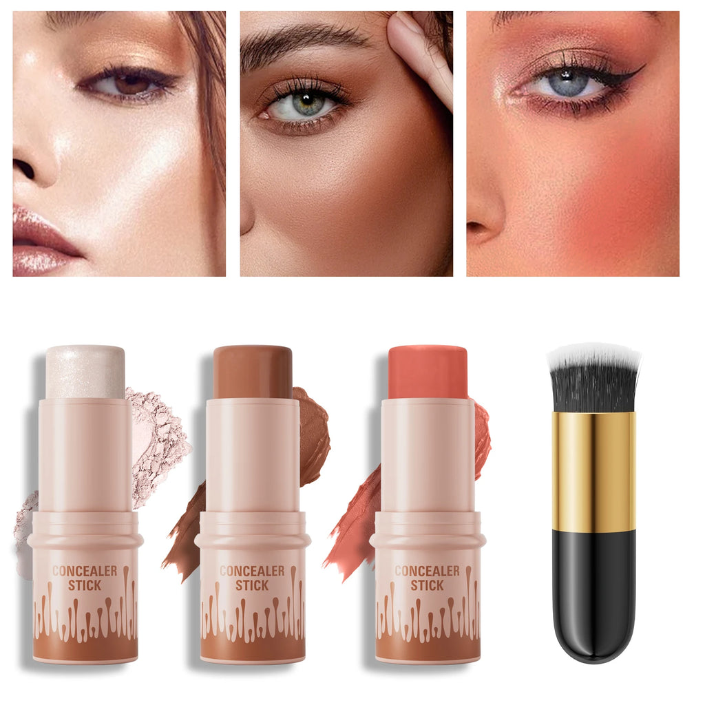 Hello Kiss Contour & Highlight Stick Set – Matte Waterproof