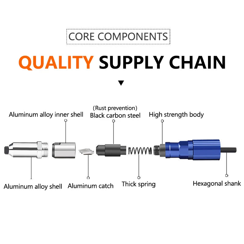 Electric Rivet Gun 2.4mm-4.8mm rivet nut gun drill adapter Cordless riveting tool Insert Nut Pull Rivet Tool Oasis Select