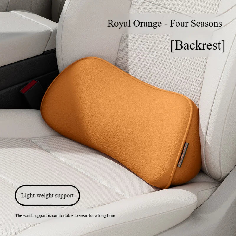 Lumbar Support Car Seat Pillow Memory Foam Breathable Back Protector for Office Chairs and Car Interior Accessories Oasis Select Orange Four seasons
