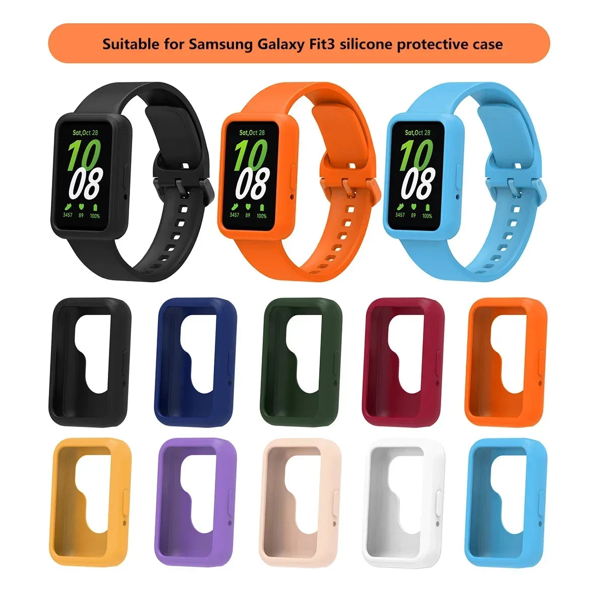 Silicone Case for Samsung Galaxy Fit 3 – Candy Color Cover Smartwatch Case Oasis Select