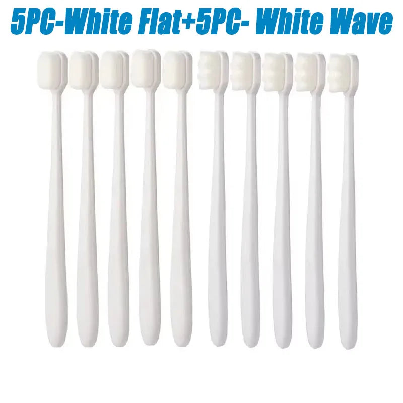 5/10Pcs Ultra Fine Soft Toothbrush, Million Nanometer Bristle Toothbrush, Deep Cleaning Teeth, Portable Oral Care Brush Oasis Select 10PCS-Mix 4