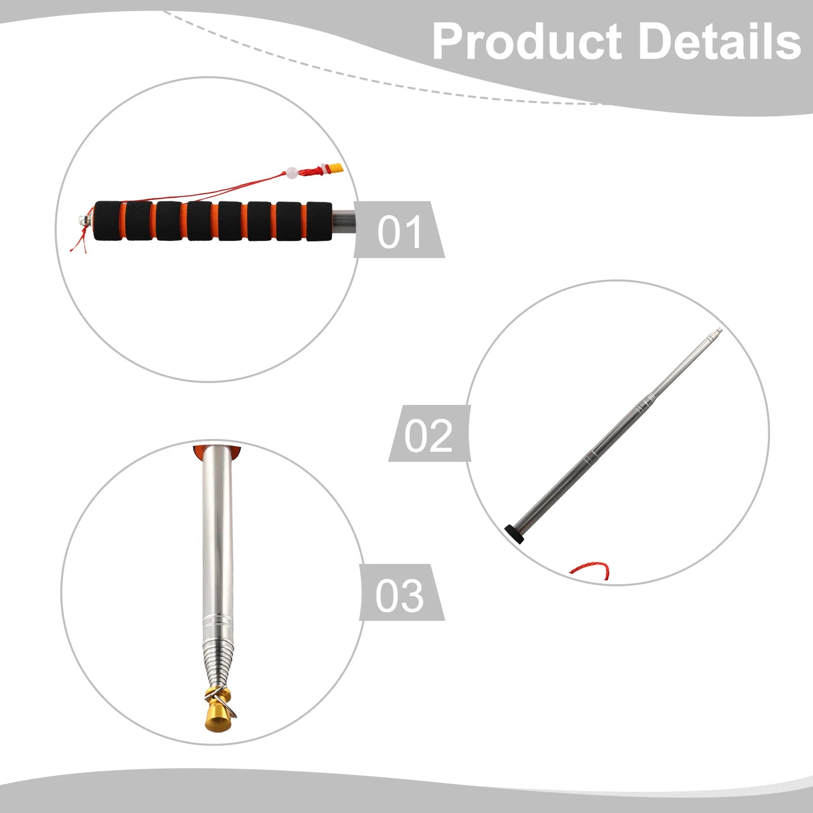 3 Meters Telescopic Handheld Flagpole With 4 Clips Handheld Flag Pole Tour Guide Flagpole Teachers Pointer Telescopic Flag Pole Oasis Select