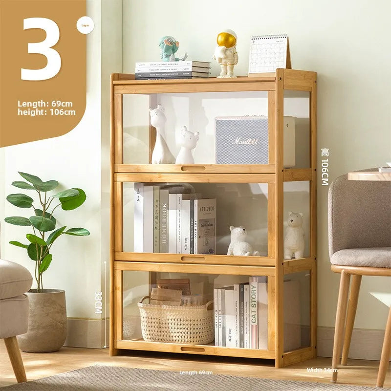 Bookshelf Shelf Floor-to-ceiling bookcase Reading shelf Children's household living room Simple solid wood multi-layer storage Oasis Select Primary 3-69
