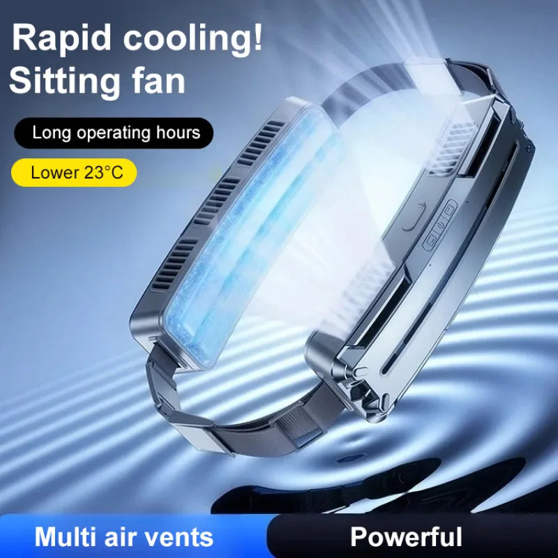 Portable USB Waist Fan – 3-Speed Rechargeable Ice Belt Fan