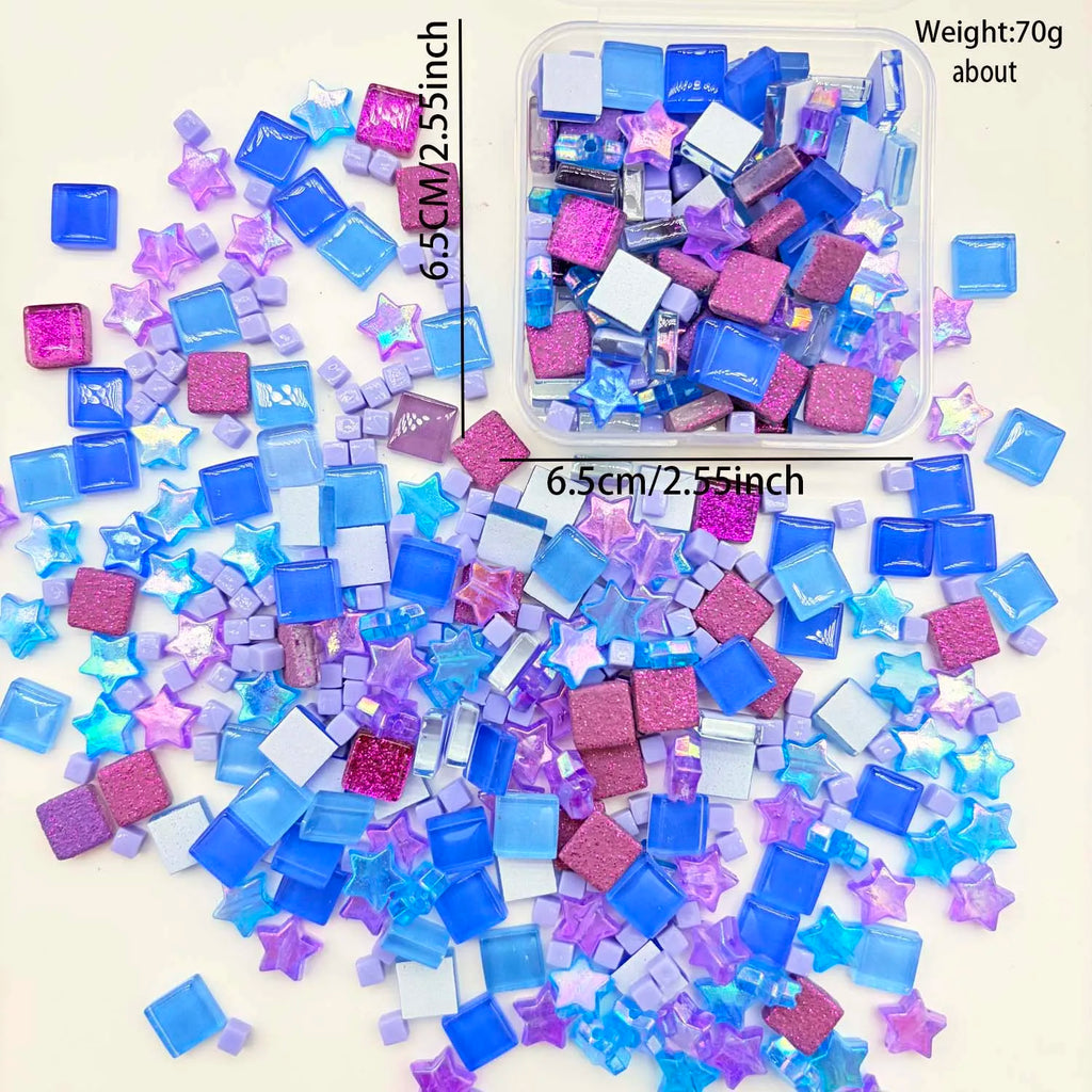 1 Box Glitter Multicolor Mosaic Tiles Handmade Craft Mosaic Crystal Glass Supplies Art Mosaic Making Home Decor Oasis Select B